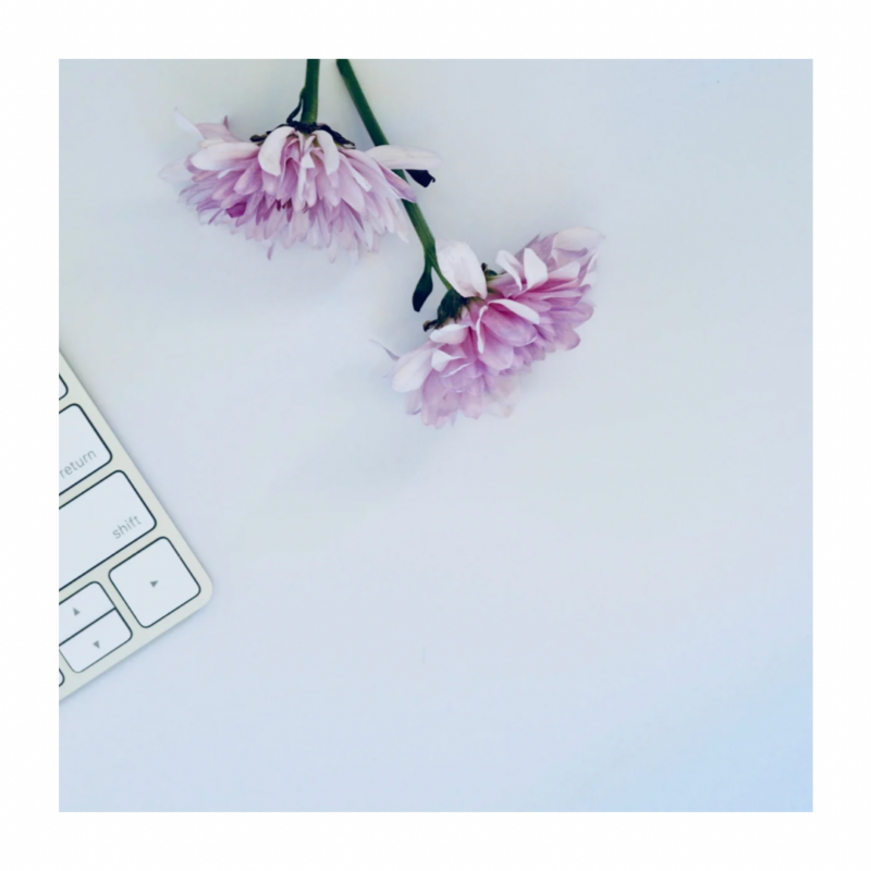 Tastatur und Blume